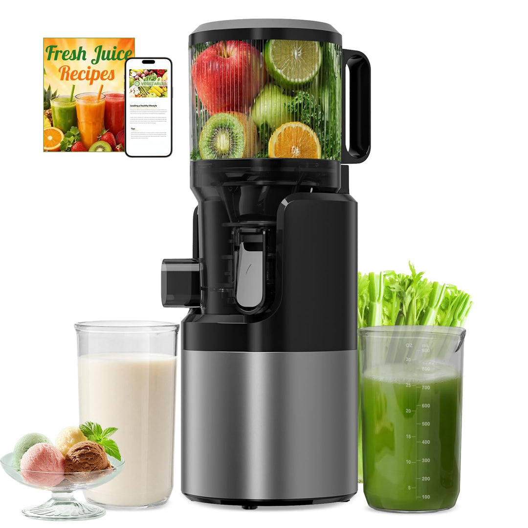 SJ-068 Entsafter Slow Juicer, 152mm Einfüllschacht, Saftausbeute Titanium Gray, Titanium Gray