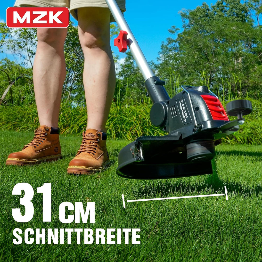 MZK 20V Akku-Rasentrimmer 30 cm, Kantenschneider, 2 Akkus 30cm, 30cm