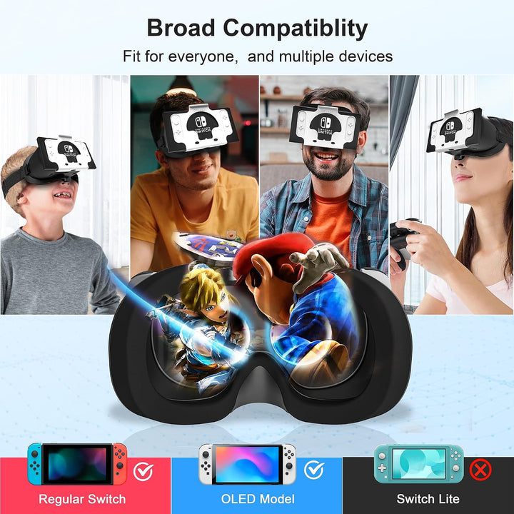 DEVASO VR Brille für Nintendo Switch/Switch OLED mit einstellbaren HD-Linsen, 3D VR (Virtual Reality