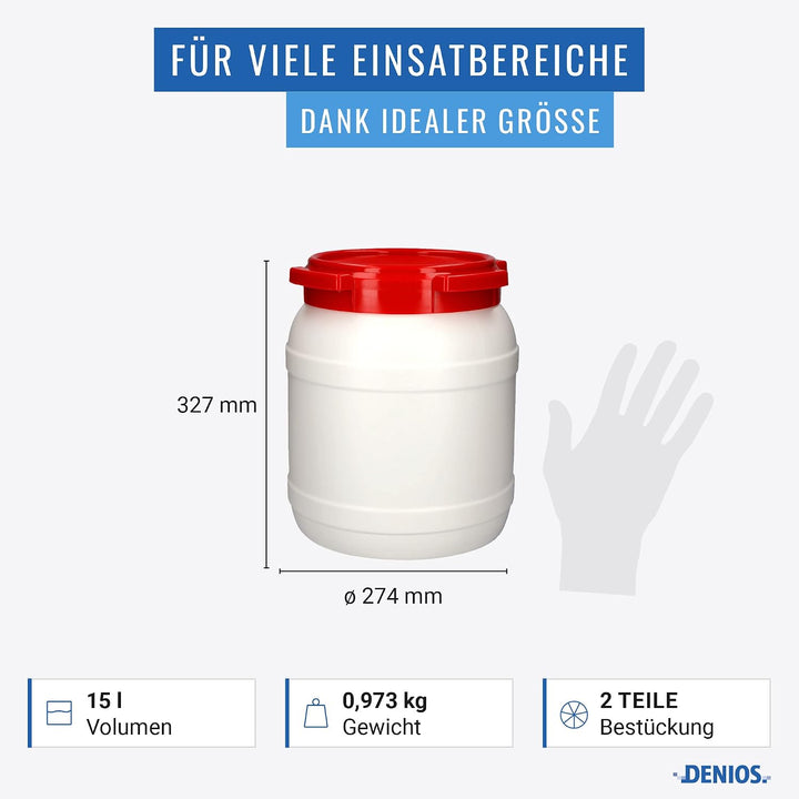 DENIOS® Weithalsfass, Maximal sichereres Weithalsfass, Fass, Fässer, Kunststofffass, Kunststofffässe