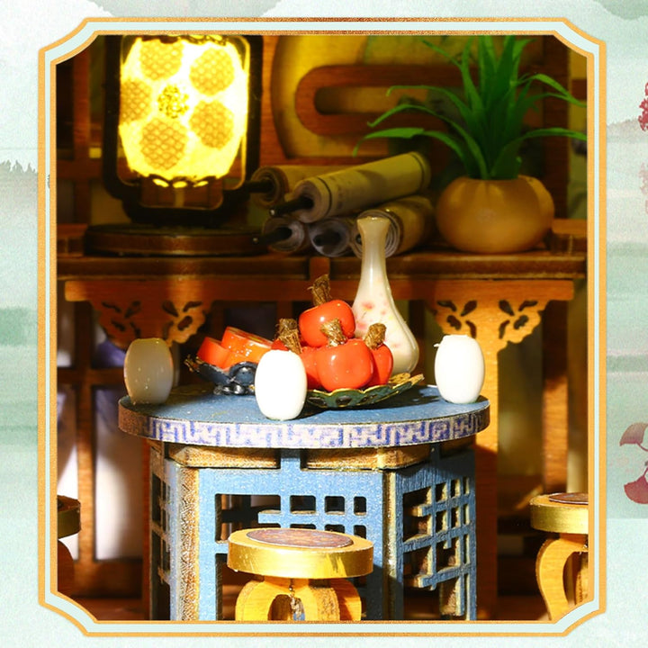 Cuteefun DIY Miniatur Puppenhaus Kit mit LED Licht -Blumengarten | Kreatives Handwerk &amp; Wohndekorati