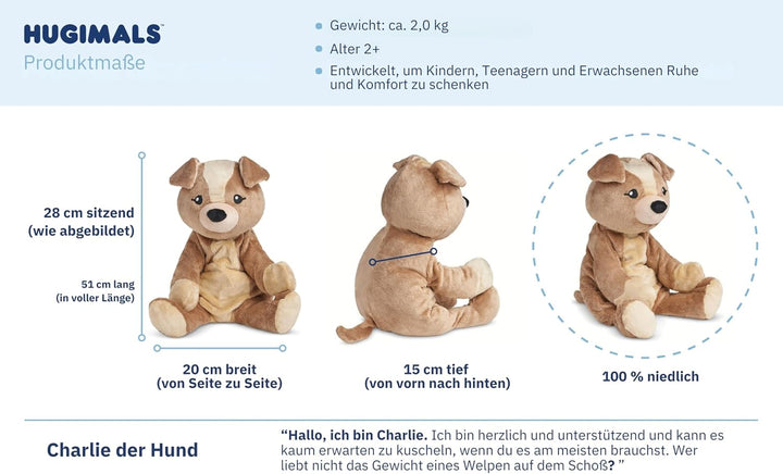 HUGIMALS Gewichts-Kuscheltier 2kg Sensorisches Stofftier Zur Beruhigung Mit Tiefendruck Für Kinder U